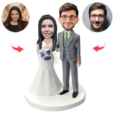 Hochzeitsglückliches Paar Kundenspezifische Bobbleheads mit eingraviertem Text