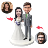 Hochzeitsglückliches Paar Kundenspezifische Bobbleheads mit eingraviertem Text