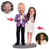 Ich liebe ihr/ihn-Paar Kundenspezifische Bobbleheads mit eingraviertem Text
