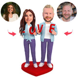 Liebespaar Kundenspezifische Bobbleheads mit eingraviertem Text