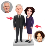 Formell gekleidetes älteres Paar Kundenspezifische Bobbleheads mit eingraviertem Text