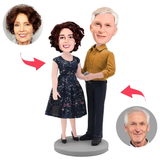 Modedame und Geschäftsmann altes Paar Kundenspezifische Bobbleheads mit eingraviertem Text