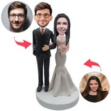 Kundenspezifische Bobbleheads-glückliche Hochzeits-Paare addieren Text