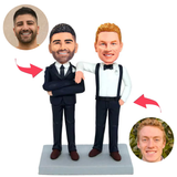 Trauzeugen und Bräutigam Kundenspezifische Bobbleheads mit eingraviertem Text