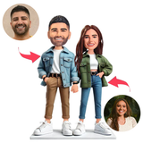Lässiges Paar in Jeanskleidung Kundenspezifische Bobbleheads