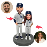 New York Yankees Paar Fans Baseballspieler Kundenspezifische Bobbleheads