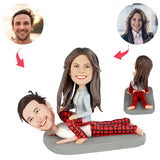 Geschenke zum Valentinstag - Dame reitet Mann humorvolles Paar Kundenspezifische Bobbleheads