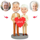 Geschenke zum Valentinstag - Liebe Herz Älteres Ehepaar Kundenspezifische Bobbleheads