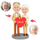 Liebe Herz Älteres Ehepaar Kundenspezifische Bobbleheads