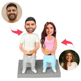 Paar hockt auf der Toilette Kundenspezifische Bobbleheads