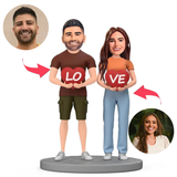 LIEBE Herz Paar Kundenspezifische Bobbleheads