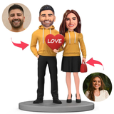 Paar trägt gelbe Paarkleidung Kundenspezifische Bobbleheads