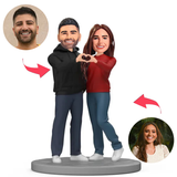 Paar macht Herzform Kundenspezifische Bobbleheads