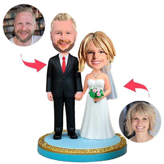 Paar Hand in Hand Hochzeit Benutzerdefinierte Bobbleheads