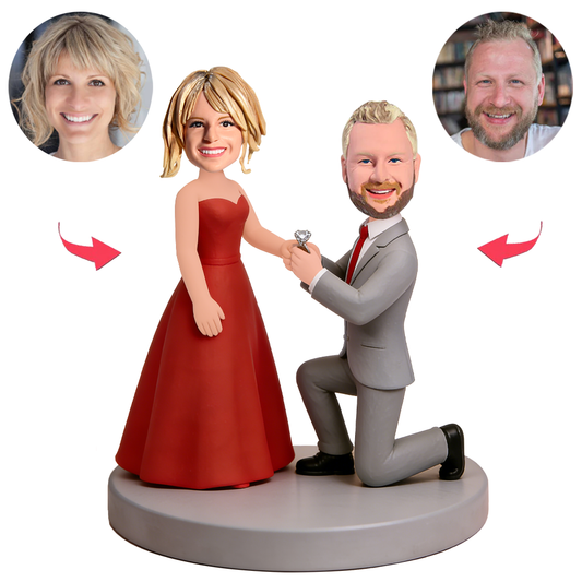 Süßes Paar macht Heiratsantrag Benutzerdefinierte Bobbleheads