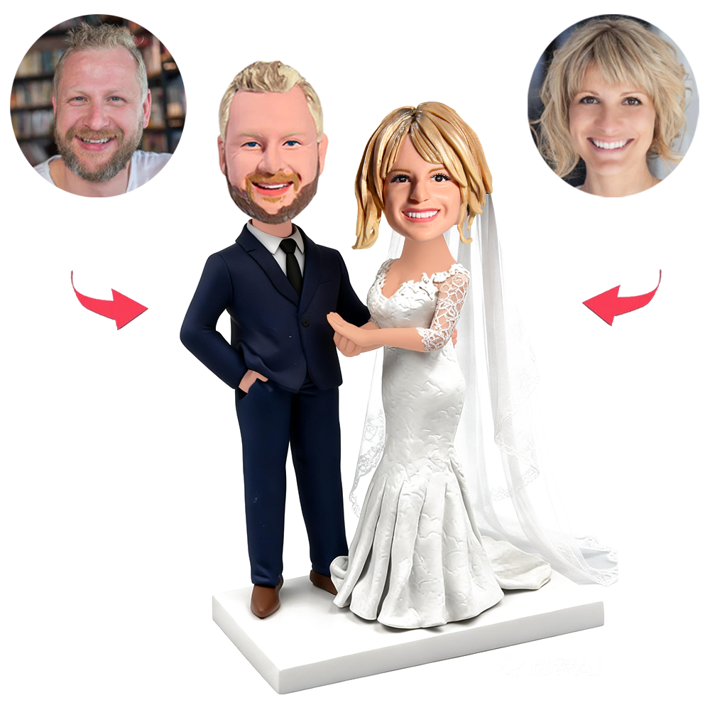 Süßes Paar heiratet Benutzerdefinierte Bobbleheads