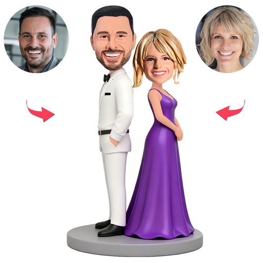 Glückliches Paar Rücken an Rücken Benutzerdefinierte Bobbleheads