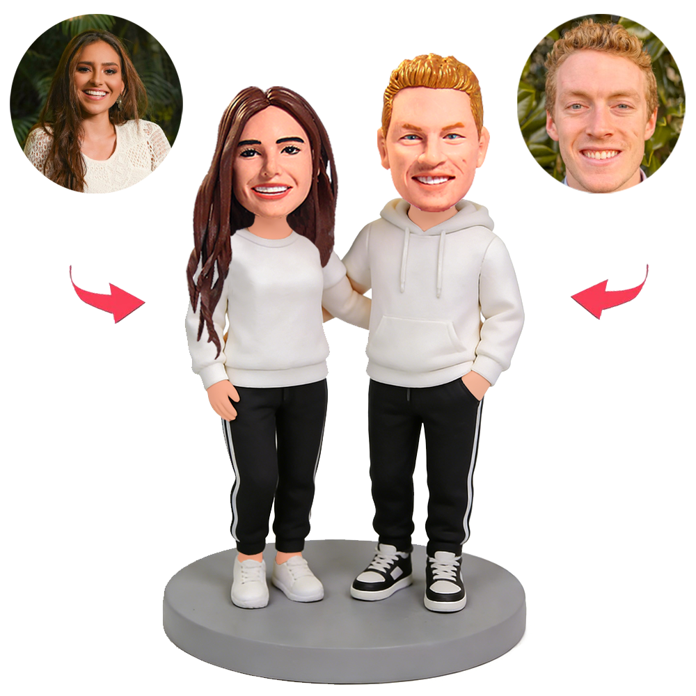 Ein Paar umarmt sich lässig Benutzerdefinierte Bobbleheads