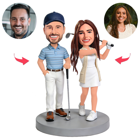 Gemütliche Golfpaare Benutzerdefinierte Bobbleheads