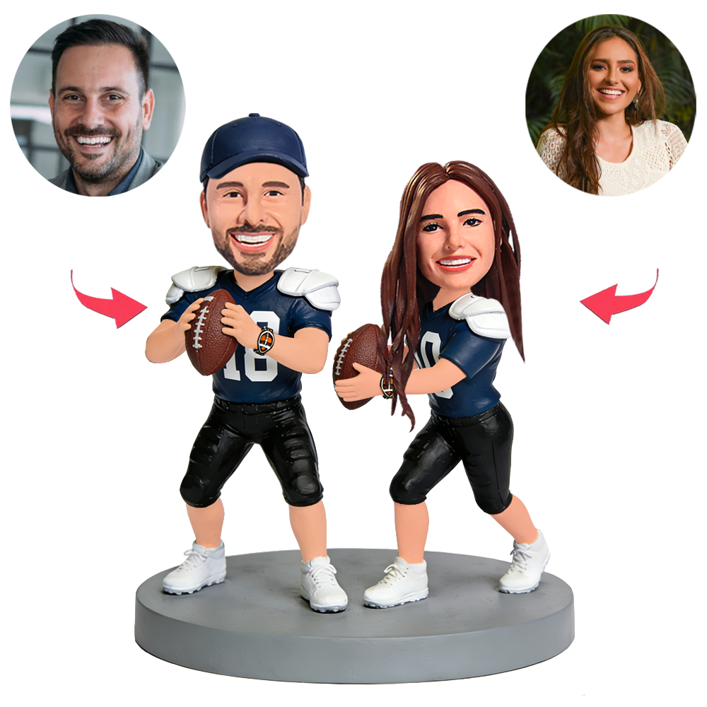 Fußballfans-Paar Benutzerdefinierte Bobbleheads