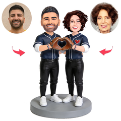 Baseball-Paar formt Herzen Benutzerdefinierte Bobbleheads