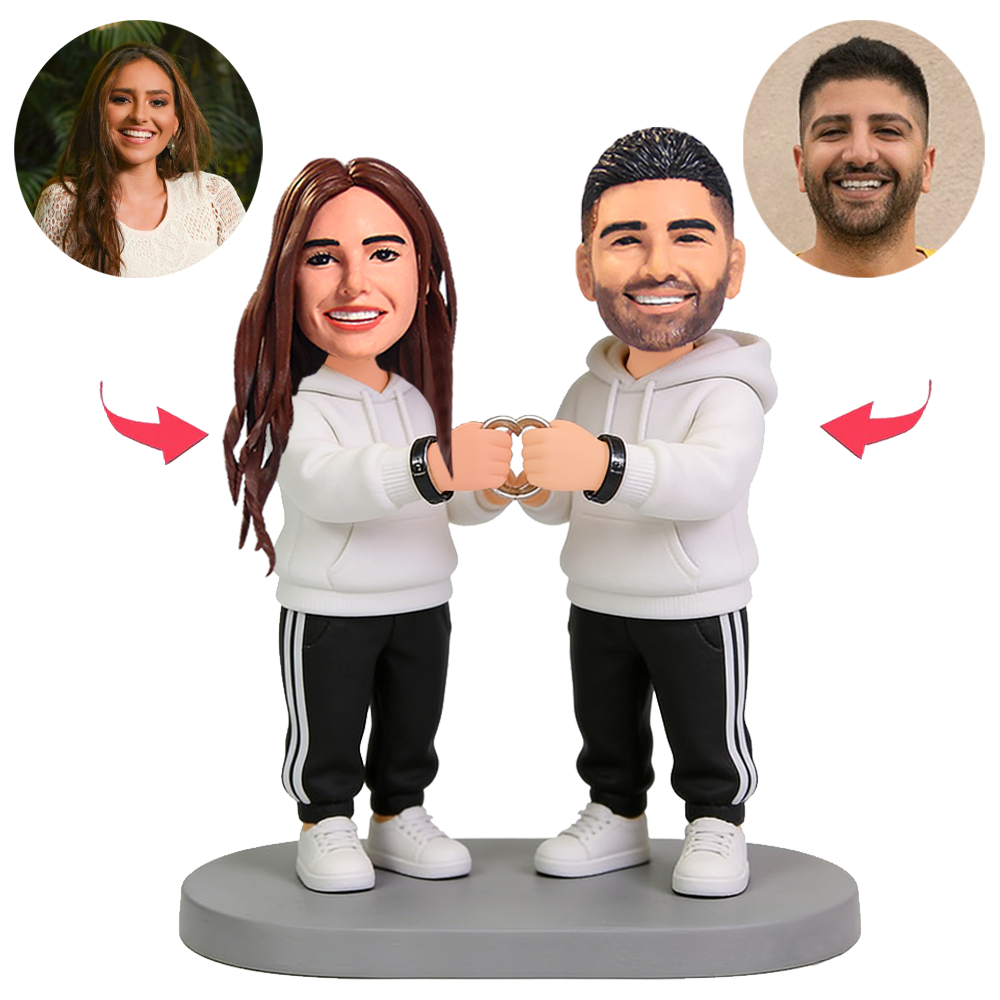 Paar mit Doppelringen Benutzerdefinierte Bobbleheads