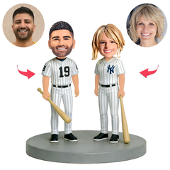 Baseball-Pärchen steht lässig da Benutzerdefinierte Bobbleheads
