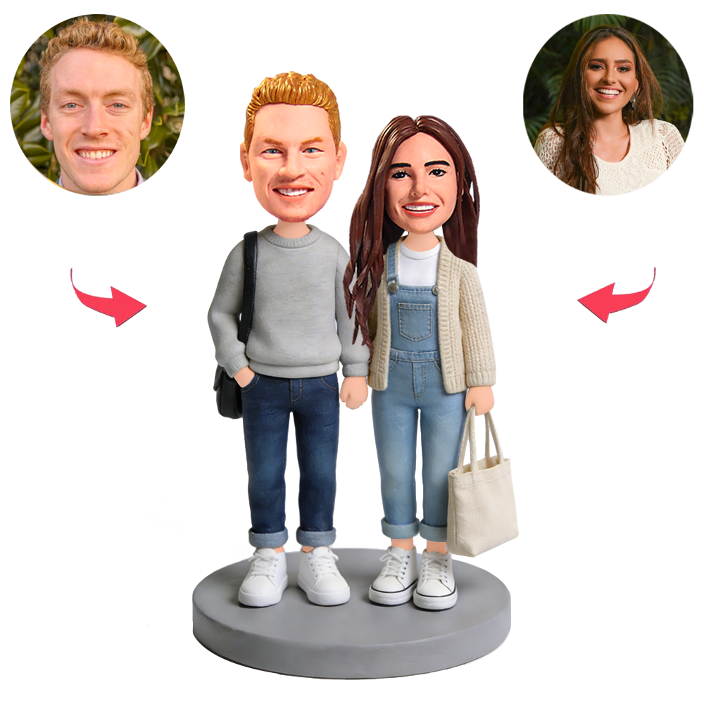 Süße Pärchen-Tragetaschen Benutzerdefinierte Bobbleheads