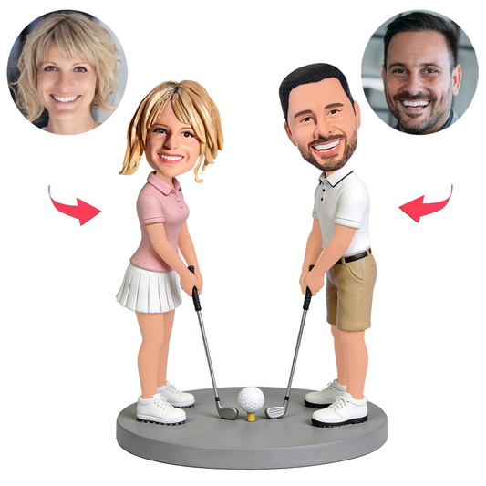 Schwungaktionen von Golfpaaren Benutzerdefinierte Bobbleheads