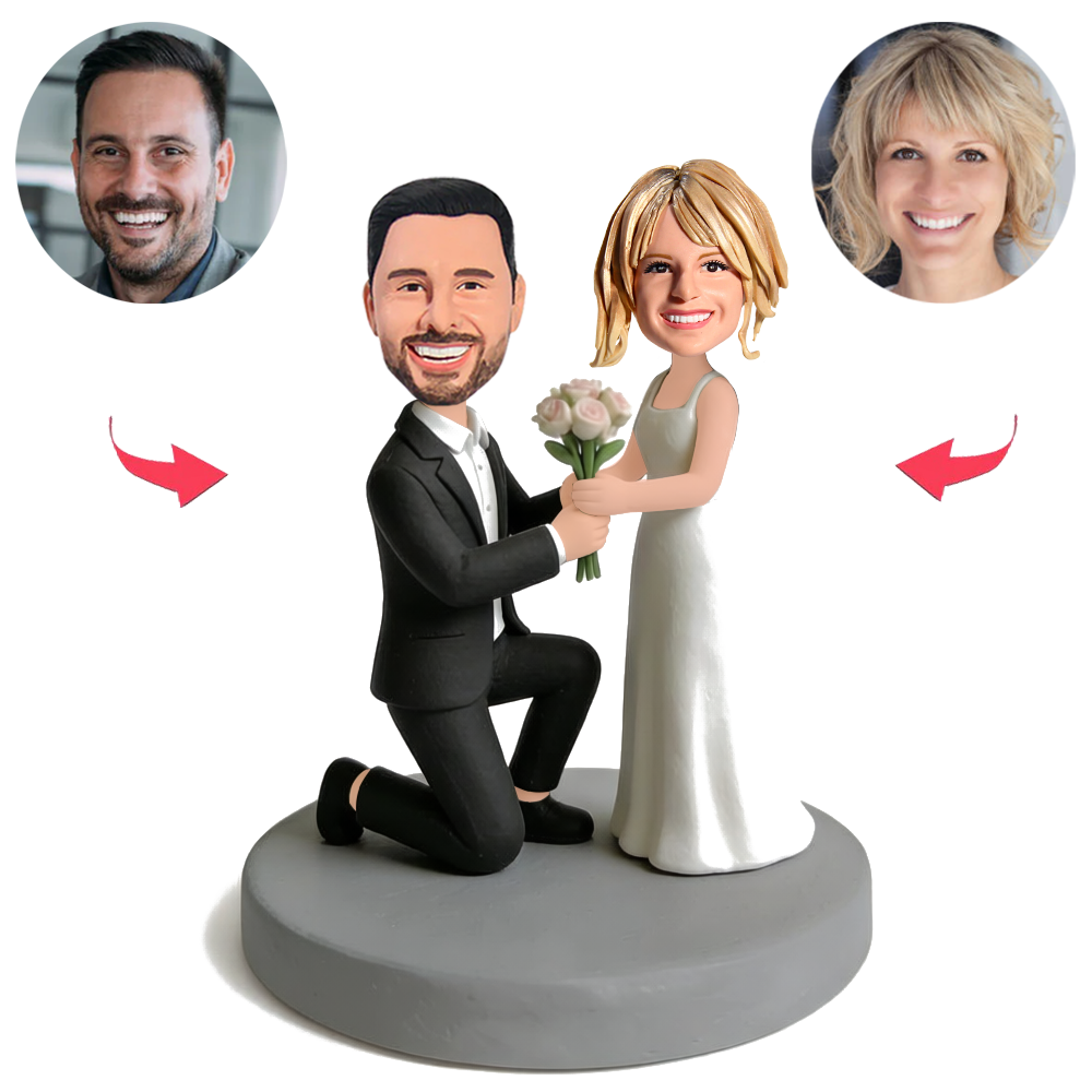 Liebende machen einen Heiratsantrag Benutzerdefinierte Bobbleheads