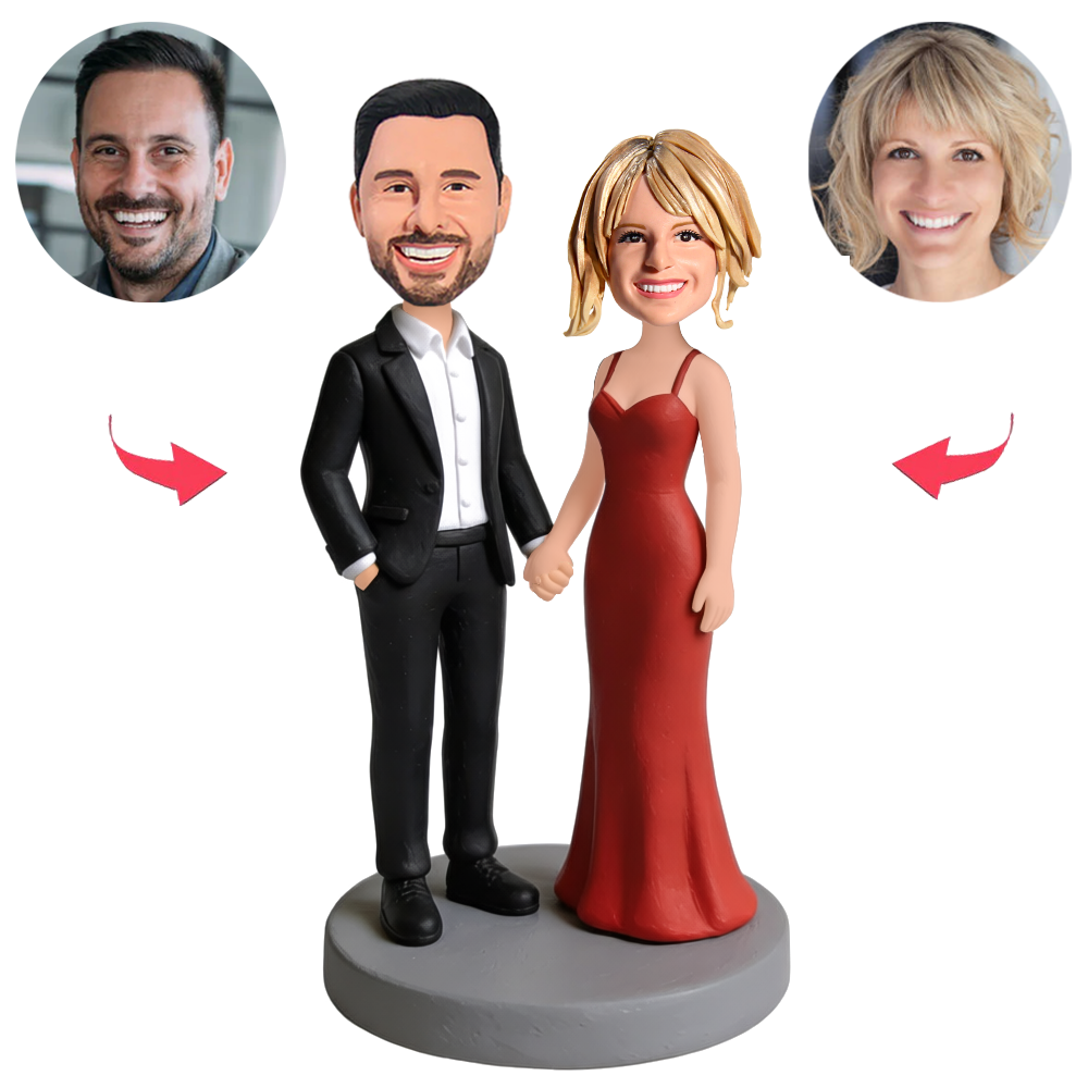 Paar auf einer Cocktailparty Benutzerdefinierte Bobbleheads