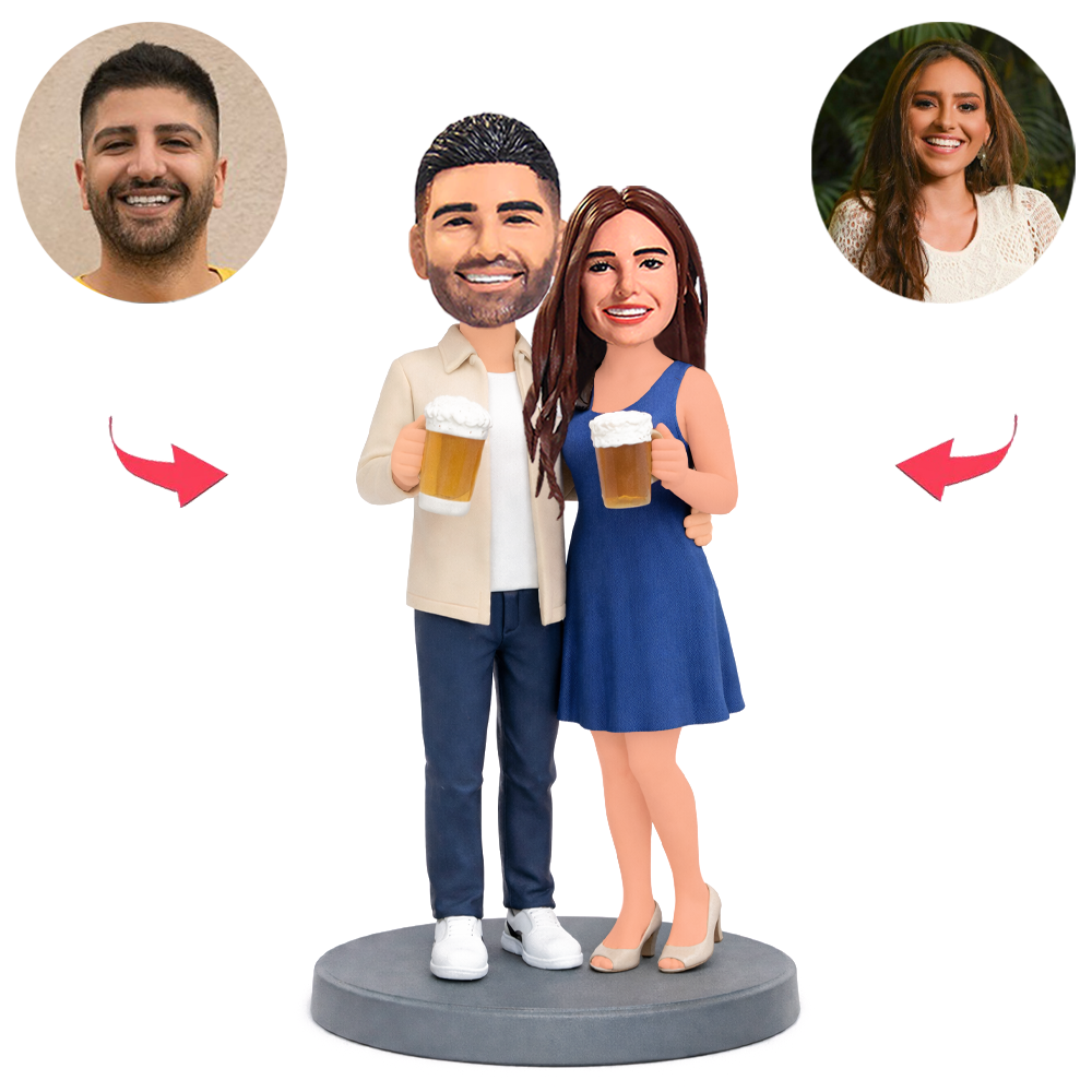 Paare trinken Benutzerdefinierte Bobbleheads