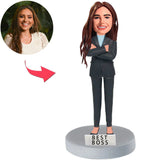 Kundenspezifischer Bobbleheads Weibliche beste Chefin addieren Text