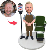 Männlicher Friseur Kundenspezifische Bobbleheads mit eingraviertem Text