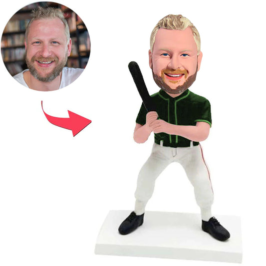 Schwarze Kleidung für Baseballspieler Kundenspezifische Bobbleheads mit graviertem Text