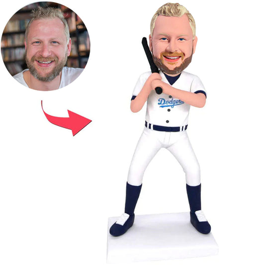 Dodgers-Baseballspieler Kundenspezifische Bobbleheads mit graviertem Text