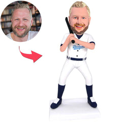 Dodgers-Baseballspieler Kundenspezifische Bobbleheads mit graviertem Text