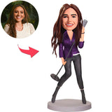 Weibliche Sängerin Kundenspezifische Bobbleheads mit graviertem Text