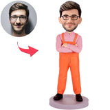 Ingenieur trägt Schutzhelm Kundenspezifische Bobbleheads mit graviertem Text Tragen Sie einen Schutzhelm