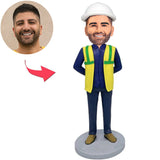 Cooler Ingenieur Kundenspezifische Bobbleheads mit graviertem Text  Tragen Sie einen Schutzhelm