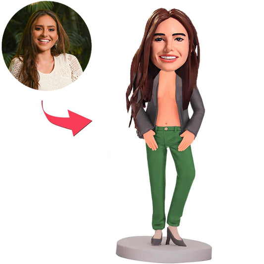 Sexy Frau, Offene Kleidung Kundenspezifische Bobbleheads mit eingraviertem Text