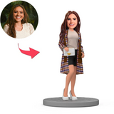 Glücklich Abschluss Schönes Mädchen Schönes Mädchen Mit Tasche Benutzerdefinierte Bobbleheads