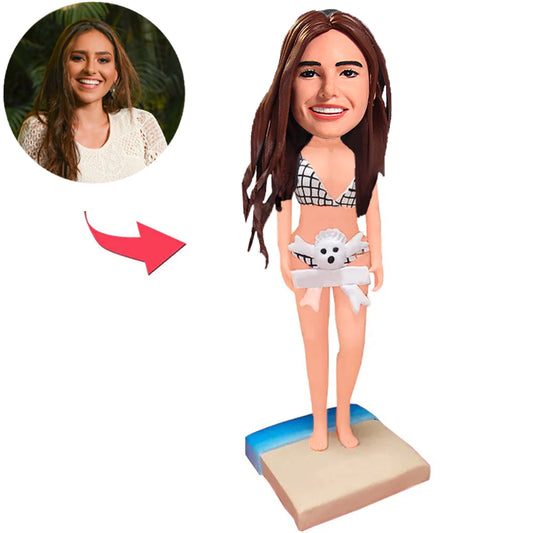 Totenkopf-Höschen, sexy Frau Kundenspezifische Bobbleheads mit eingraviertem Text