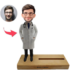 Arzt benutzerdefinierte Wackelkopf Bobbleheads mit Visitenkartenhalter