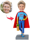Geschenke Zum Muttertag Super Mama Gemüsekorb Tragen Benutzerdefinierte Wackelköpfe