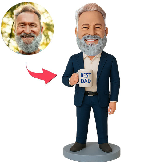 Super Papa mit Tasse Benutzerdefinierte Wackelköpfe