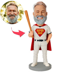 Super Papa in Baseballuniform Benutzerdefinierte Wackelköpfe