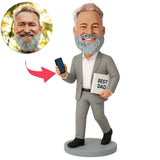Bester Papa mit Telefon Benutzerdefinierte Wackelköpfe