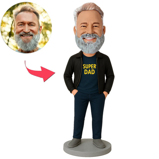 Super Papa Hände in den Taschen Benutzerdefinierte Wackelköpfe