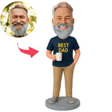 Besterer Papa hält Tasse Benutzerdefinierte Bobbleheads